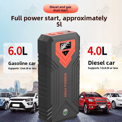 SUKIN Portable Jump Starter Power Station with LED Light&USB Port.12V Large Capacity Car Battery Starter with Lithium Battery