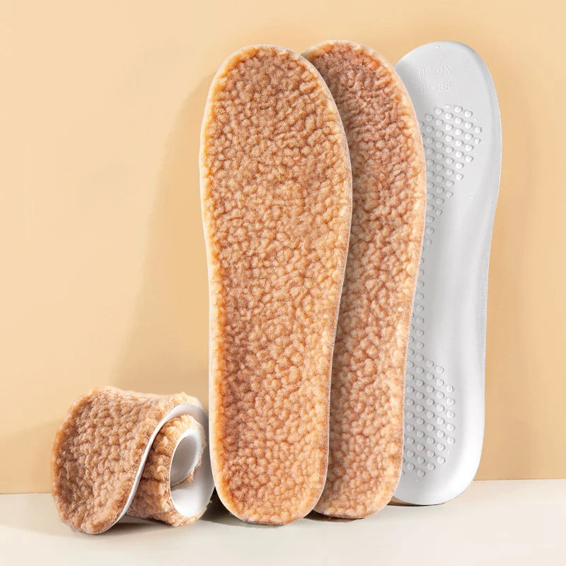 1/5/10Pair Cotton Shoes Winter Warmth Insoles Latex Lambswool Insole Soft Shoe Sole Thick Plush Comfortable Shoe Pads