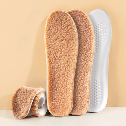 1/5/10Pair Cotton Shoes Winter Warmth Insoles Latex Lambswool Insole Soft Shoe Sole Thick Plush Comfortable Shoe Pads