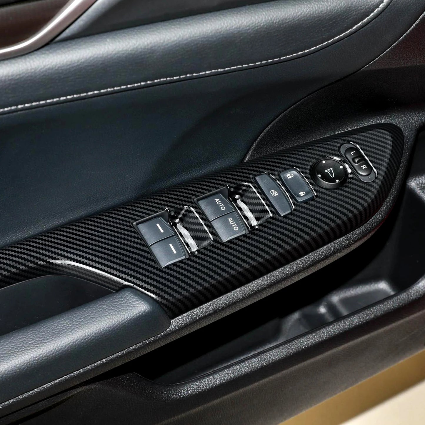 For Honda Civic 10th Gen (2016 -2021) Interior Accessories, Car Center Console Gear Shift Panel , Carbon Fiber ABS Trim Sticker
