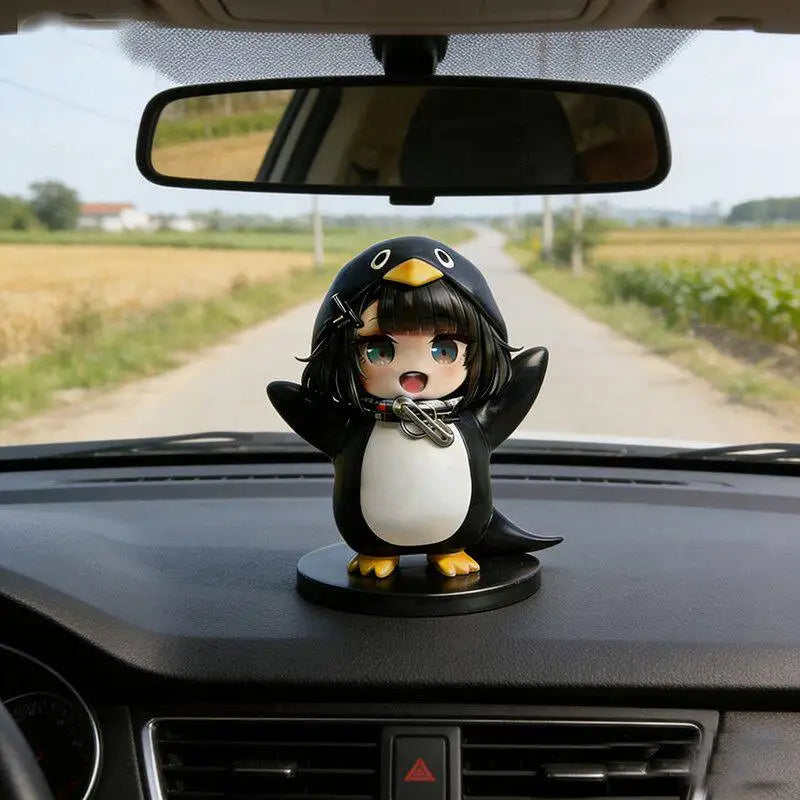 Guguga Little Penguin PVC Figure Cute Car Dashboard Decor Anime Collection Birthday Gift Kawaii Office Desk Toy Home Decor