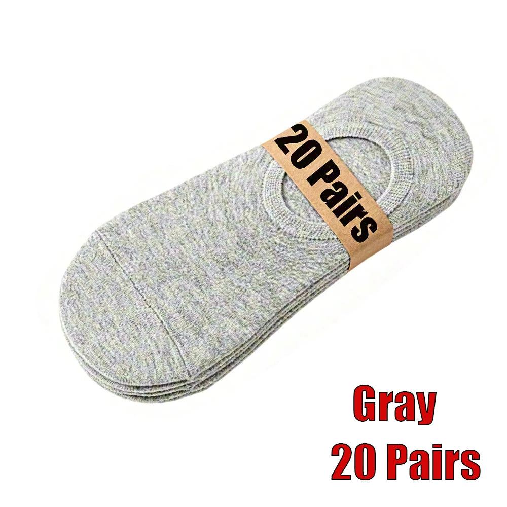 10/20 Pairs Womens and Mens Non Slip Ankle Socks Low Cut Invisible Liner Ankle Socks Cotton Breathable No-Show Sport Socks