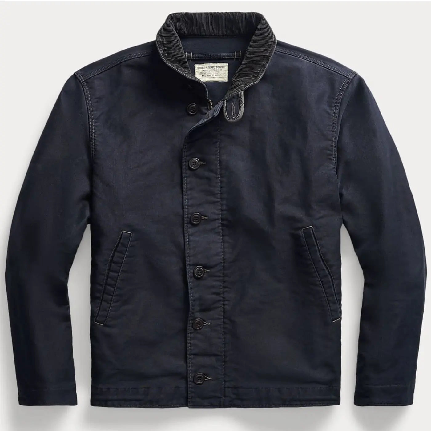 Classic N1 American Retro Naval Officer's Deck Jacket Coat Double RL Worn-In Look Corduroy Collar Men's Cotton Outdoor Wear