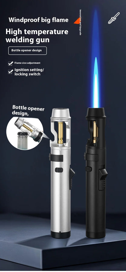 Powerful Metal Gas Lighter Windproof Kitchen Cooking Torch Flame Jet Barbecue Smoking Accessories Cigar Lighters Men's Gift
