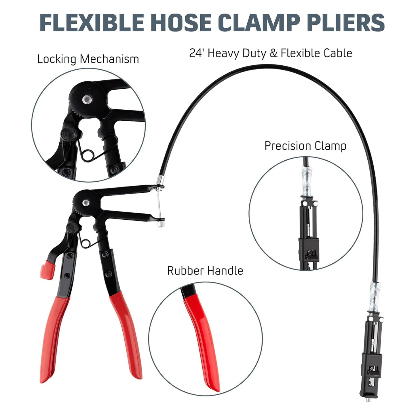 Hose Clamp Removal Installation Tool Kit Automotive Coolant Radiator Heater Water Hose Fuel Lines with 2pcs Electrical  Pliers