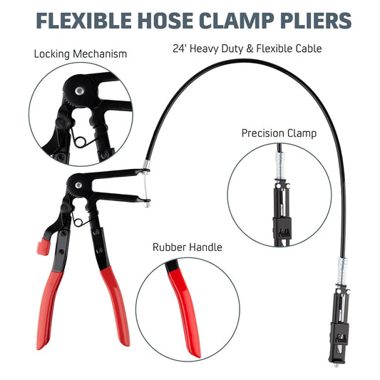 Hose Clamp Removal Installation Tool Kit Automotive Coolant Radiator Heater Water Hose Fuel Lines with 2pcs Electrical  Pliers
