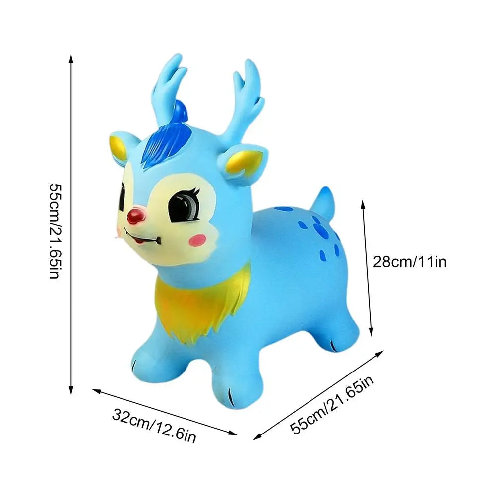 Bouncy Horse Inflatable Ride on Horse Bouncer Kids Jumping Hopping Animal Toys for Outdoor Home Preschool Classroom Playroom