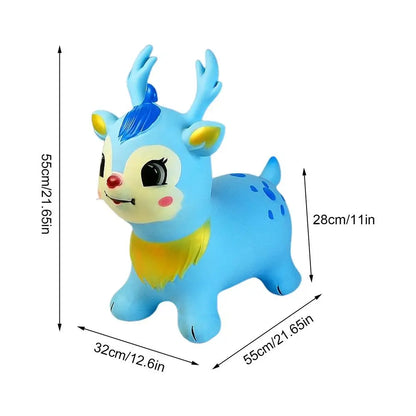 Bouncy Horse Inflatable Ride on Horse Bouncer Kids Jumping Hopping Animal Toys for Outdoor Home Preschool Classroom Playroom