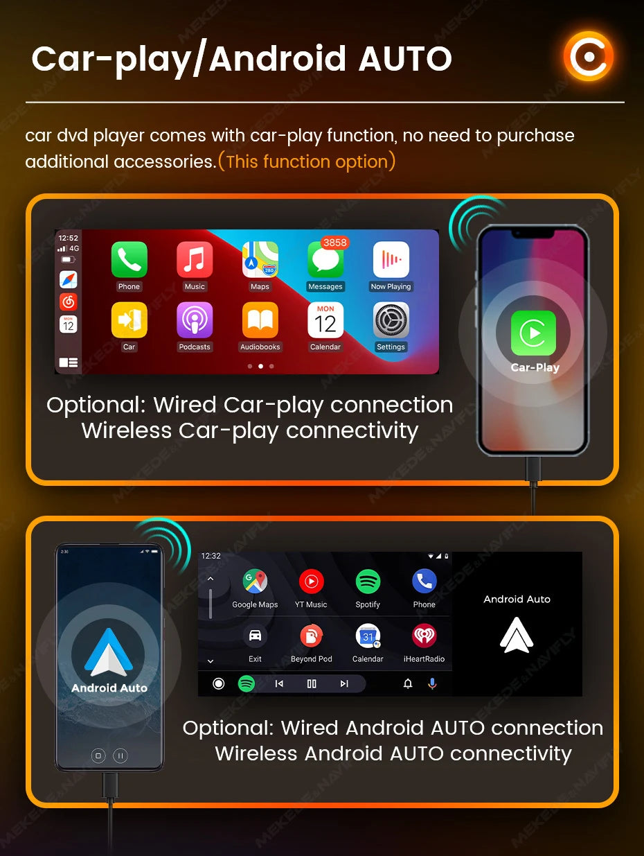 1din 6.86inch HD Touch Screen Multimedia Player Wireless For Apple Carplay Android Auto Support Bluetooth AUX Mirror Link FM SWC