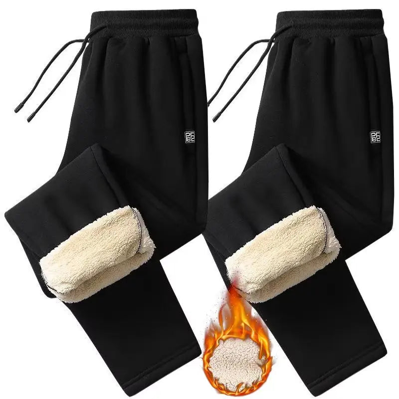 Extra Thick Lamb Velvet Men's Winter Fleece Lined Special Thick Cotton Trousers Autumn Winter Style Sport Sweatpants Casual P...