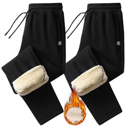 Extra Thick Lamb Velvet Men's Winter Fleece Lined Special Thick Cotton Trousers Autumn Winter Style Sport Sweatpants Casual P...