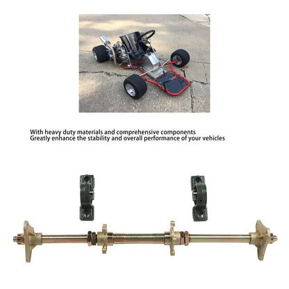 24inch Go Kart Rear Axle Shaft Kit Metal Anti Impact Hubs Fixing Mounts Flanges Set for 50-150CC ATVs Quads Drift Trikes