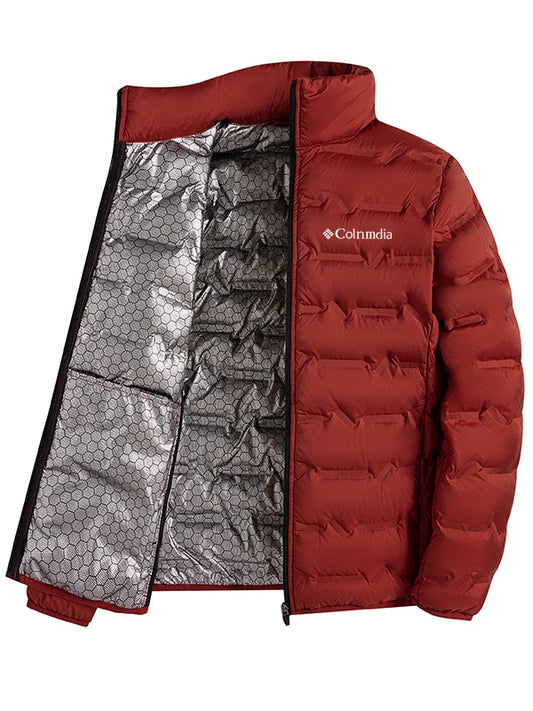 Outdoor Autumn Winter Lightweight Padded Jacket Stand Collar Casual Style Thermal Locking Business Leisure plus Size Coat