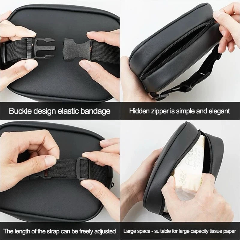 Leather Car Tissue Box Holder Back Seat Multi Storage Bag For Mazda 3 CX5 CX30 MX5 CX3 CX9 CX7 MX3 MX6 CX50 CX60 CX70 CX80 CX90