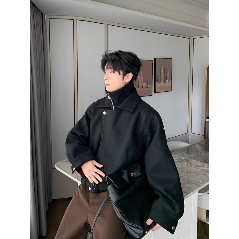 Men's New Spring and Autumn Style Jacket Loose and Casual Gold Velvet Long Sleeved Stand Up Collar