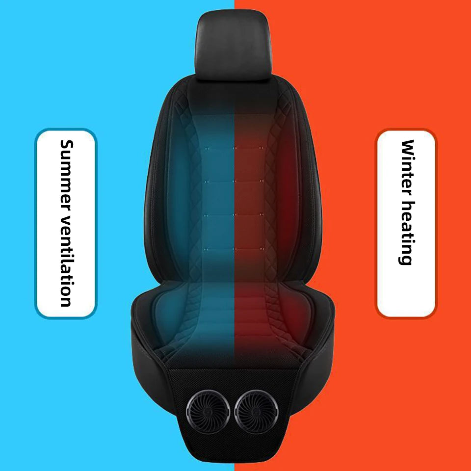 Car Summer Cool Air Seat Cushion Optional Heating or Cooling Function With 1Fan or 2Fan Fast Blowing Ventilation Car Seat Cover