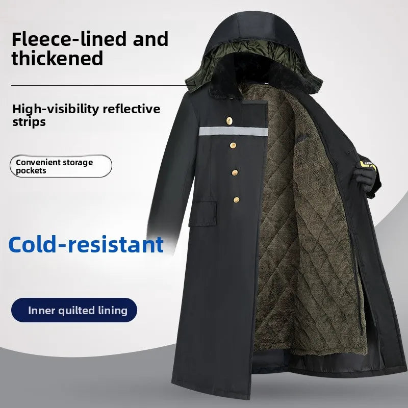 Thickened Cotton Jacket Removable Inner Vest Long Windproof Northeast Cold Storage Night Reflective Work Cotton Clothes