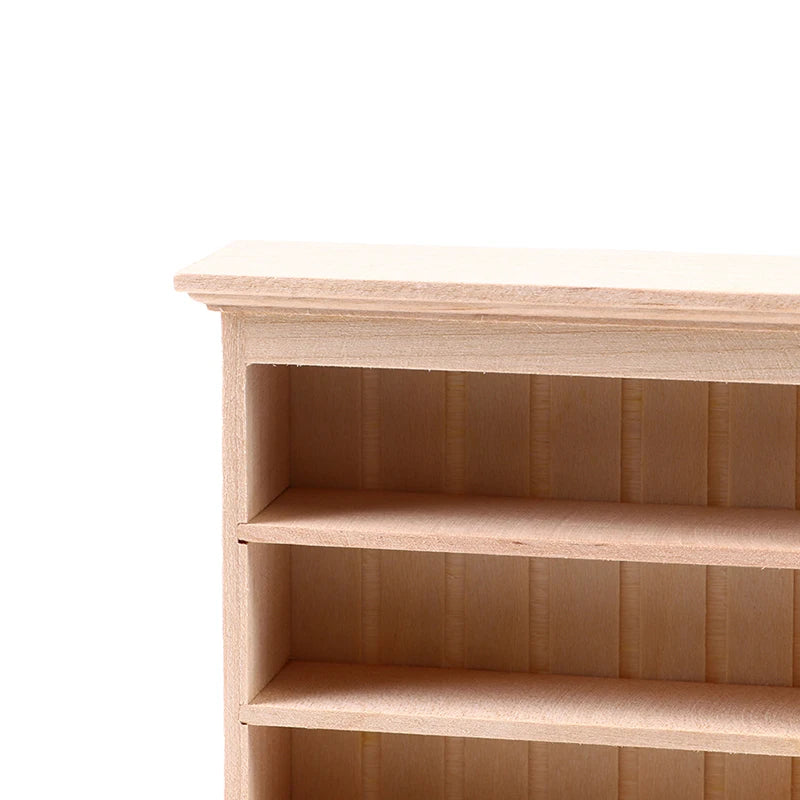 1PC Vintage Miniature Furniture 1:12 Dollhouse Wood Table Multifunction Cabinet Bookcase Model Toy Cupboard Dolls Accessories