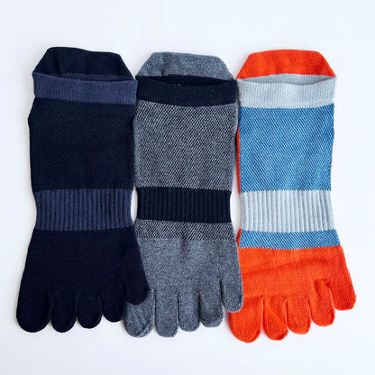1/6 Pairs Man Five Finger Socks Large Plus Size Patchwork Compression Mesh Breathable Fitness Sport Toe Ankle Boat Socks EU43-47