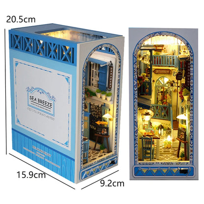 DIY Book Nook Kits 3D Puzzles Wooden Bookshelf Miniature Building Kits Home Decor Creative Dollhouses For Adults Xmas Gifts