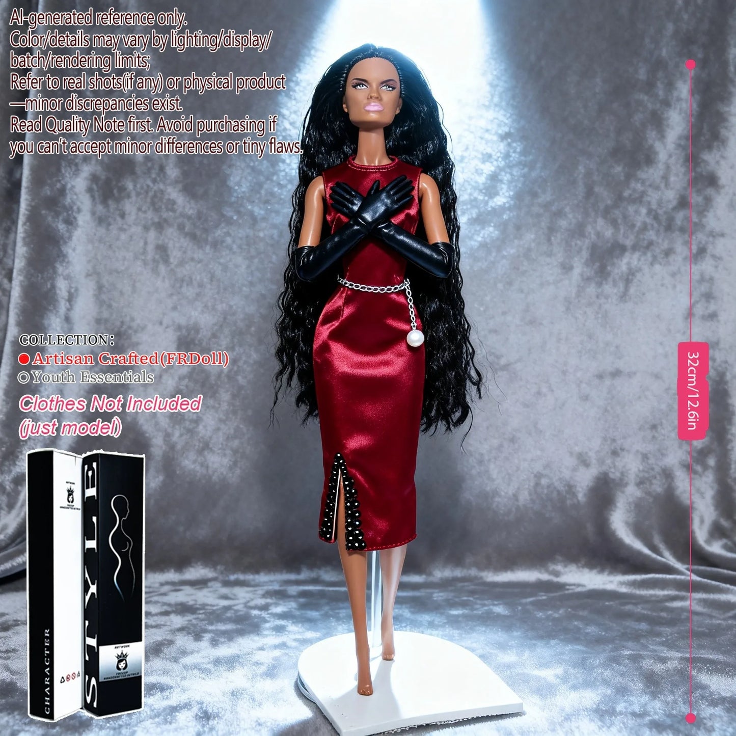 12.6in 1/6 Ball-Jointed BJD/MJD - 12-Joint Posable, Realistic Skin, Collector’s Premium Gift (Figure Only)