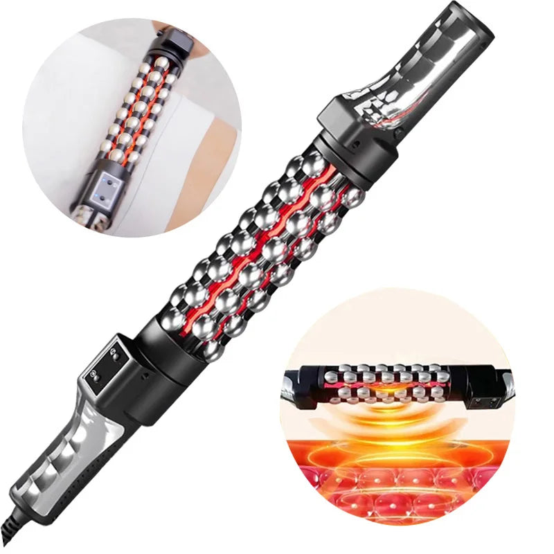 New 36W Relaxed Red Light Heated Massage Device Roll Massager 360° Rotating Inner Ball Roller for Whole Body Anti Cellulite