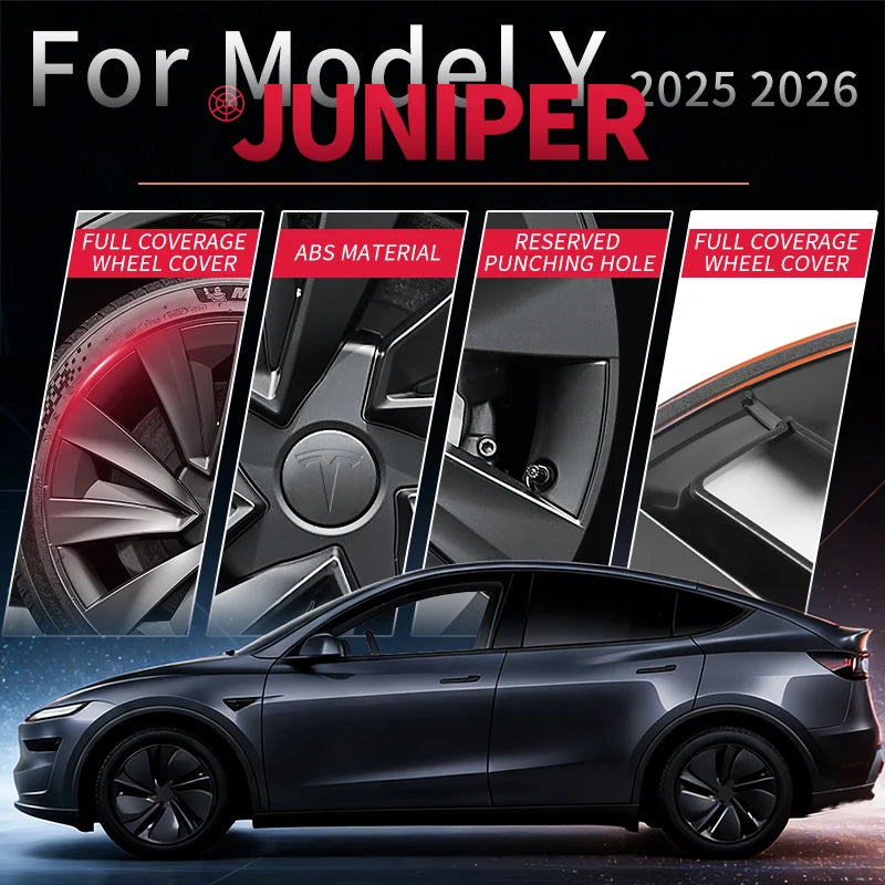 4PCS Hub Cap for 19inch Wheel Cap for Model Y Juniper 2025-2026 Turbine Car Cap Automobile Wheel Cap Design for Tesla Hubcaps