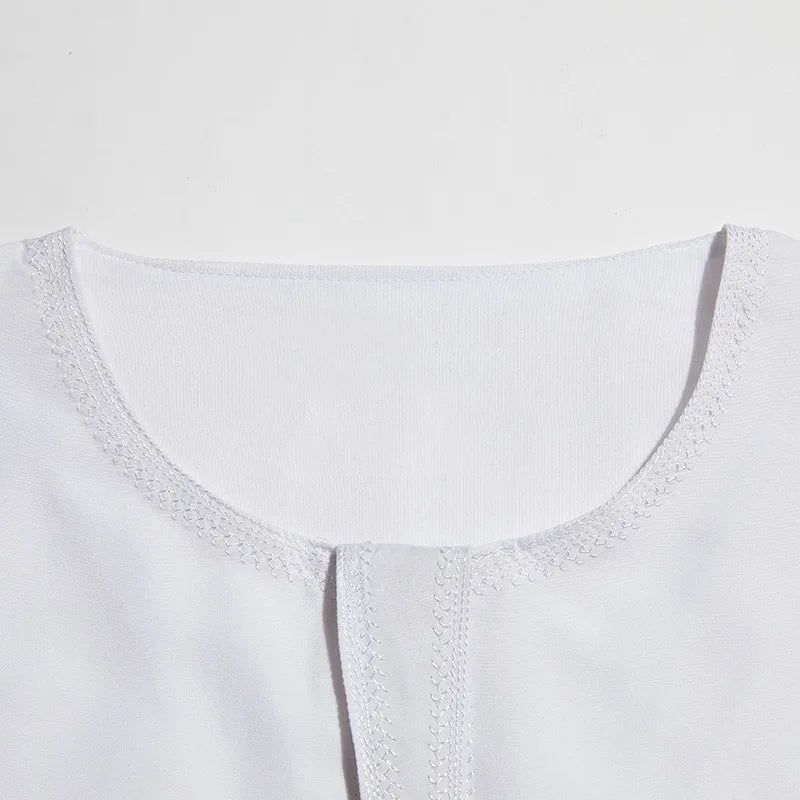 New Arabic Thobe for Men Dubai Fashion Oman Robe Polyester Saudi Middle East Mens Clothing