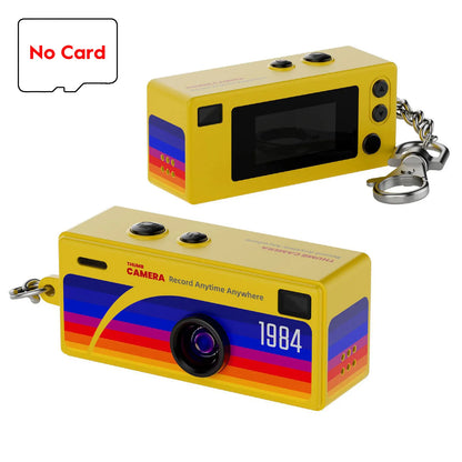 Thumb Keychain Camera 0.96 Inch Retro Mini Action Cameras 1080P Mini Camcorder Audio Video Recorder Support Memory Card for VLOG