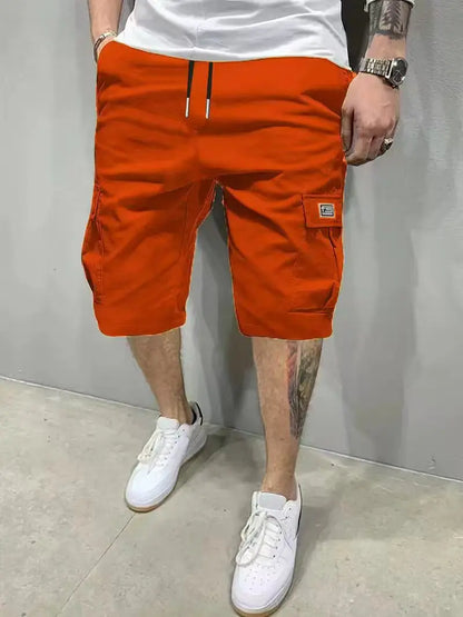 Summer New Mens Cargo Shorts Fashion Korean Version Loose Five Quarter Pants Men's Multi-pocket Straight Casual Short Pants