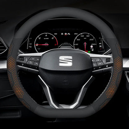 Compatible with Seat Leon, Ibiza, Arona, Octavia, Ateca steering wheel cover/accessory/protector.
