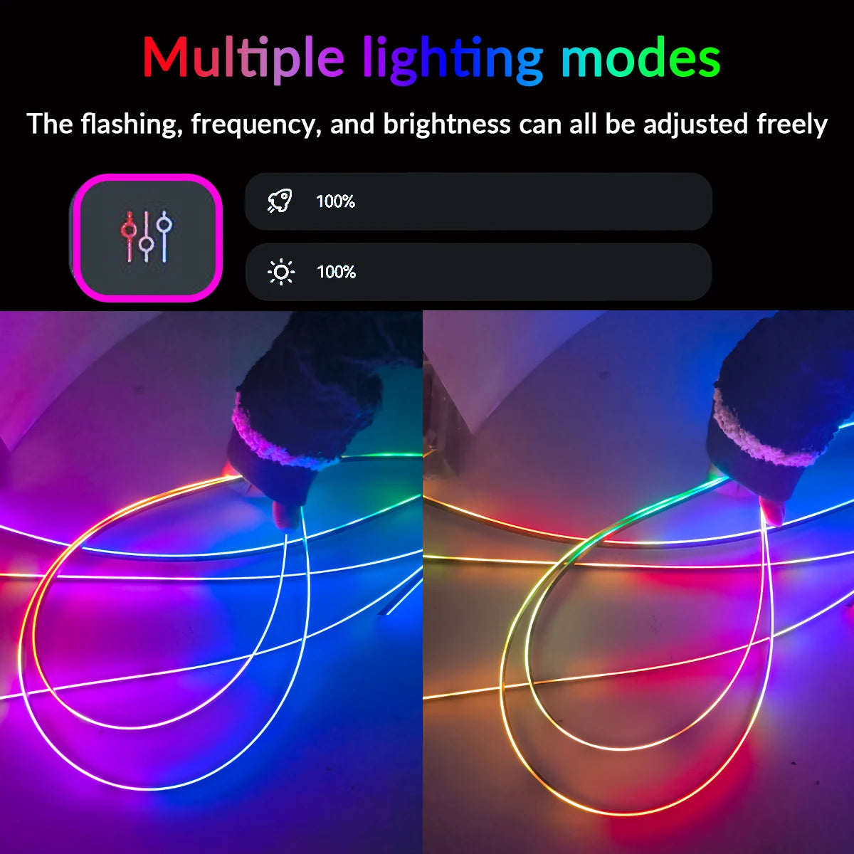 Symphony Streamer Car Ambient Light Interior LED Full Color RGB Neon Acrylic Strip Atmosphere Lighting Kit App
