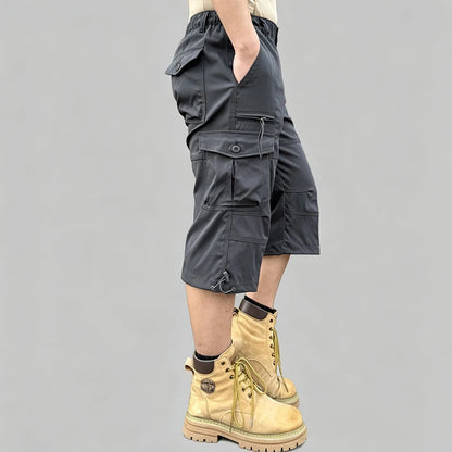 Men's Cargo Shorts New Summer Fashion Multi-Pocket Outdoor 7-Point Pants Daily Outing Hiking Camping Fishing Comfortable Shorts