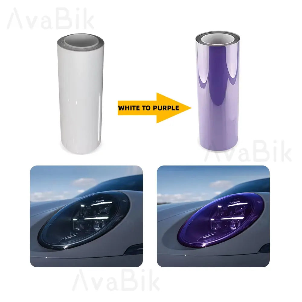 TPU PPF Protection Film Anti-scratch Self-healing White to Purple to Black Color Changing Sticker Can Stretch Strong