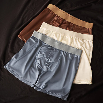 3PCS/Pack Luxury Satin-like Alo Underpants Breathable 10A Antibacterial Silk Mesh Crotch Boxers High Elastic Waistband Underwear