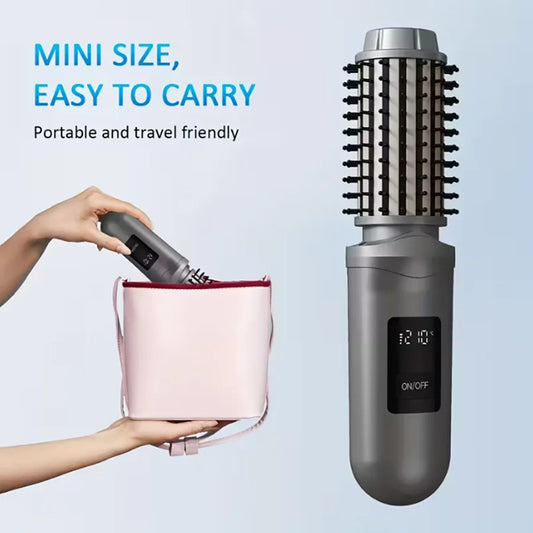 40mm Cordless Hair Styler | 360° Heating Volumizing Brush | Type-C Portable Styling Tool