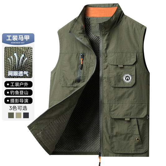 Pure Cotton Multi-pocket Vest, Outdoor Activities, Rock Climbing, Hiking, Camping, Fishing, Mountain Climbing, Traveling,vest