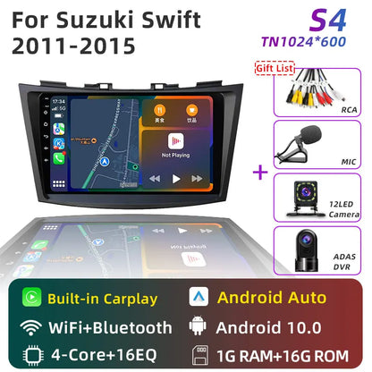 JUNDOF 9" CarPlay 2DIN Android Auto Car Radio Stereo For Suzuki Swift 2011 2012 2013 2014 2015 2016GPS Multimedia Video Player