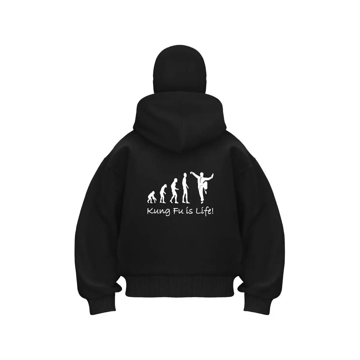 Kung Fu Is Life evolution - pose art Men's Outdoor Warm Balaclava Zip Hoodie Winter Casual Sweatshirt