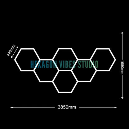 Garage Hexagon LED Light 50000H 6500K Ultra Bright for Home Gym Barbershop Car Detailing Bar Basement Workshop Ceiling Lighting