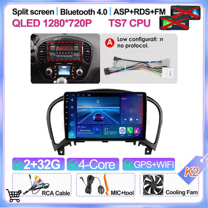 For Nissan Juke Yf15 2010 2011 2012 2013 2014 Carplay Auto 5g+wifi Gps Car Radio Navigation Multimedia Video Player Stereo Bt