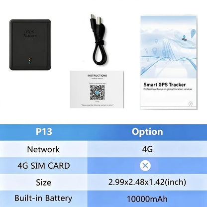 4G GPS Tracker Car 10000/20000mAh Vehicle GPS Locator Real-time GPS Tracking Device Long Standby Anti-theft Alarm Position APP