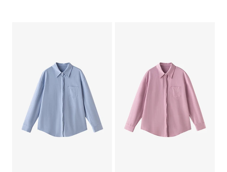 TOYOUTH Women Easy Morning Lazy Shirts 2026 Spring New Wrinkle-Resistant Low-Maintenance Light Spring Cotton Blouses