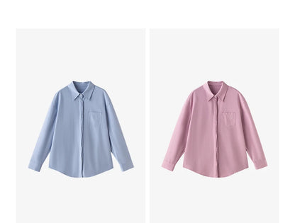 TOYOUTH Women Easy Morning Lazy Shirts 2026 Spring New Wrinkle-Resistant Low-Maintenance Light Spring Cotton Blouses