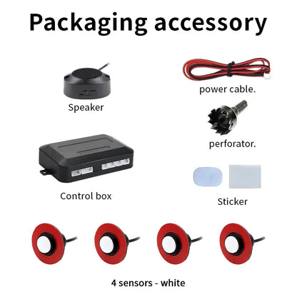 16.5mm 4 Parking Sensor Car Reverse Radar Sound Silent Mode Waterproof 12V Safe Parking Assist For Car Truck Van RV