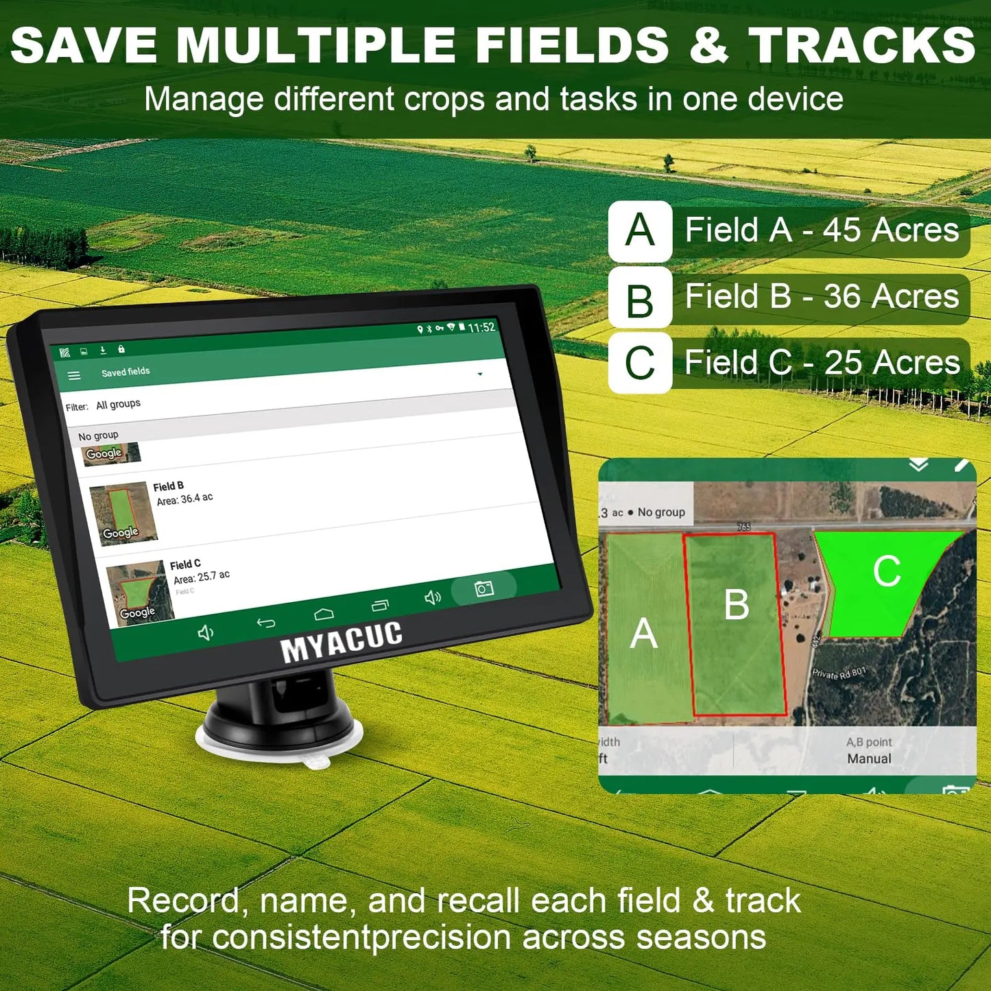 GPS Navigator for Tractor for Precision Farming, GNSS Agricultural Navigator ,for Spraying, Ploughing and Sowing