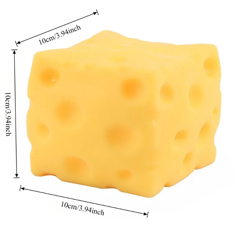 .Giant Cube Cheese Squeeze Toy Simulation Extra Large Size Cheese Fidget Toy Slow Rebound Shapeable Venting Ball for Adult Gifts