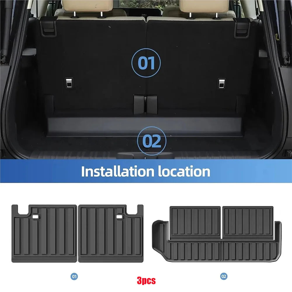 Floor Mats Waterproof Anti-Slip For Toyota Land Cruiser Prado 250 J250 LC250 All Weather Front Rear Cargo Liner Mat 2024 2025
