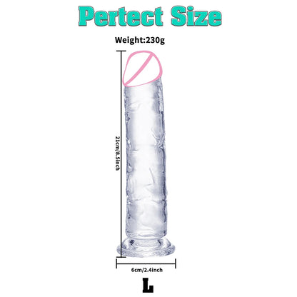 Realistic Big Dick Jelly Women Gay Penetration Vagina Anal Huge Dildo Clitoris Vaginal Masturbators 4 Size Penis Sexy Adult Toys
