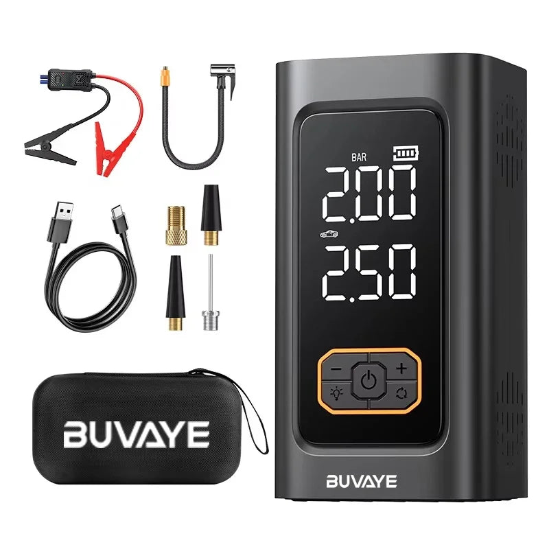 BUVAYE 12V Car Jump Starter Portable Battery Booster Emergency Auto Starting Device Power Bank for Gas Diesel Vehicles EV‌